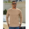 image:imageCOOFANDY Mens Long Sleeve T Shirts Cotton Crew Neck Heavyweight Tee Shirts Color Block Casual Pullover ShirtKhaki