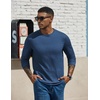 image:imageCOOFANDY Mens Long Sleeve T Shirts Cotton Crew Neck Heavyweight Tee Shirts Color Block Casual Pullover ShirtNavy Blue