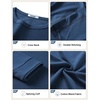 image:imageCOOFANDY Mens Long Sleeve T Shirts Cotton Crew Neck Heavyweight Tee Shirts Color Block Casual Pullover ShirtNavy Blue