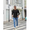 image:imageCOOFANDY Mens Long Sleeve T Shirts Crew Neck Casual Basic Pullover ShirtAblack