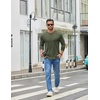 image:imageCOOFANDY Mens Long Sleeve T Shirts Crew Neck Casual Basic Pullover ShirtArmy Green