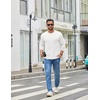 image:imageCOOFANDY Mens Long Sleeve T Shirts Crew Neck Casual Basic Pullover ShirtAwhite