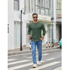 image:imageCOOFANDY Mens Long Sleeve T Shirts Crew Neck Casual Basic Pullover ShirtBright Green