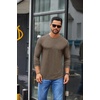 image:imageCOOFANDY Mens Long Sleeve T Shirts Crew Neck Casual Basic Pullover ShirtBrown