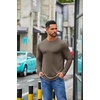 image:imageCOOFANDY Mens Long Sleeve T Shirts Crew Neck Casual Basic Pullover ShirtBrown