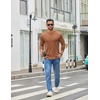 image:imageCOOFANDY Mens Long Sleeve T Shirts Crew Neck Casual Basic Pullover ShirtCaramel