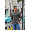 image:imageCOOFANDY Mens Long Sleeve T Shirts Crew Neck Casual Basic Pullover ShirtDark Grey