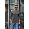 image:imageCOOFANDY Mens Long Sleeve T Shirts Crew Neck Casual Basic Pullover ShirtDark Grey