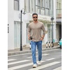 image:imageCOOFANDY Mens Long Sleeve T Shirts Crew Neck Casual Basic Pullover ShirtKhaki