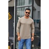 image:imageCOOFANDY Mens Long Sleeve T Shirts Crew Neck Casual Basic Pullover ShirtKhaki