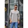 image:imageCOOFANDY Mens Long Sleeve T Shirts Crew Neck Casual Basic Pullover ShirtLight Grey