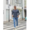 image:imageCOOFANDY Mens Long Sleeve T Shirts Crew Neck Casual Basic Pullover ShirtNavy Blue
