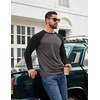 image:imageCOOFANDY Mens Long Sleeve Tee Shirts Casual Crewneck Raglan TShirts Stretchy Baseball Pullover Tee01 Dark Heather Grey