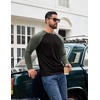 image:imageCOOFANDY Mens Long Sleeve Tee Shirts Casual Crewneck Raglan TShirts Stretchy Baseball Pullover TeeBlack