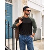 image:imageCOOFANDY Mens Long Sleeve Tee Shirts Casual Crewneck Raglan TShirts Stretchy Baseball Pullover TeeBlack