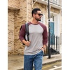 image:imageCOOFANDY Mens Long Sleeve Tee Shirts Casual Crewneck Raglan TShirts Stretchy Baseball Pullover TeeLight Gray