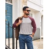 image:imageCOOFANDY Mens Long Sleeve Tee Shirts Casual Crewneck Raglan TShirts Stretchy Baseball Pullover TeeLight Gray