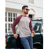 image:imageCOOFANDY Mens Long Sleeve Tee Shirts Casual Crewneck Raglan TShirts Stretchy Baseball Pullover TeeLight Gray