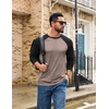 image:imageCOOFANDY Mens Long Sleeve Tee Shirts Casual Crewneck Raglan TShirts Stretchy Baseball Pullover TeeMoon Grey