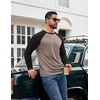 image:imageCOOFANDY Mens Long Sleeve Tee Shirts Casual Crewneck Raglan TShirts Stretchy Baseball Pullover TeeMoon Grey