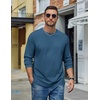 image:imageCOOFANDY Mens Long Sleeve Tee Shirts Cotton Casual Basic TShirtsDark Blue