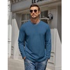 image:imageCOOFANDY Mens Long Sleeve Tee Shirts Cotton Casual Basic TShirtsDark Blue