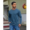 image:imageCOOFANDY Mens Long Sleeve Tee Shirts Cotton Casual Basic TShirtsDark Blue