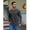 image:imageCOOFANDY Mens Long Sleeve Tee Shirts Cotton Casual Basic TShirtsDark Gray