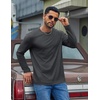 image:imageCOOFANDY Mens Long Sleeve Tee Shirts Cotton Casual Basic TShirtsDark Gray