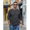 image:imageCOOFANDY Mens Long Sleeve Tee Shirts Cotton Casual Basic TShirtsDark Gray