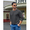 image:imageCOOFANDY Mens Long Sleeve Tee Shirts Cotton Casual Basic TShirtsDark Gray