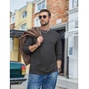 image:imageCOOFANDY Mens Long Sleeve Tee Shirts Cotton Casual Basic TShirtsDark Gray