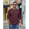 image:imageCOOFANDY Mens Long Sleeve Tee Shirts Cotton Casual Basic TShirtsDark Red