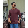 image:imageCOOFANDY Mens Long Sleeve Tee Shirts Cotton Casual Basic TShirtsDark Red