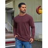 image:imageCOOFANDY Mens Long Sleeve Tee Shirts Cotton Casual Basic TShirtsDark Red