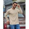 image:imageCOOFANDY Mens Long Sleeve Tee Shirts Cotton Casual Basic TShirtsLight Khaki