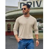 image:imageCOOFANDY Mens Long Sleeve Tee Shirts Cotton Casual Basic TShirtsLight Khaki