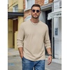 image:imageCOOFANDY Mens Long Sleeve Tee Shirts Cotton Casual Basic TShirtsLight Khaki