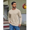 image:imageCOOFANDY Mens Long Sleeve Tee Shirts Cotton Casual Basic TShirtsLight Khaki
