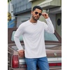 image:imageCOOFANDY Mens Long Sleeve Tee Shirts Cotton Casual Basic TShirtsWhite