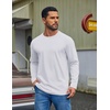 image:imageCOOFANDY Mens Long Sleeve Tee Shirts Cotton Casual Basic TShirtsWhite