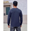image:imageCOOFANDY Mens Long Sleeve Tee Shirts Cotton Vintage Washed T Shirts Relaxed Fit Basic TeesBlack  Navy Blue