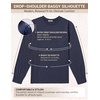 image:imageCOOFANDY Mens Long Sleeve Tee Shirts Cotton Vintage Washed T Shirts Relaxed Fit Basic TeesBlack  Navy Blue