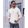 image:imageCOOFANDY Mens Long Sleeve Tee Shirts Cotton Vintage Washed T Shirts Relaxed Fit Basic TeesBlack  White
