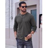 image:imageCOOFANDY Mens Long Sleeve Tee Shirts Cotton Vintage Washed T Shirts Relaxed Fit Basic TeesDark Grey