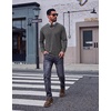 image:imageCOOFANDY Mens Long Sleeve Tee Shirts Cotton Vintage Washed T Shirts Relaxed Fit Basic TeesDark Grey