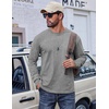 image:imageCOOFANDY Mens Long Sleeve Tee Shirts Cotton Vintage Washed T Shirts Relaxed Fit Basic TeesLight Grey