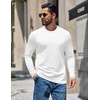 image:imageCOOFANDY Mens Long Sleeve Tee Shirts Crew Neck Casual Soft Basic T ShirtsAll White