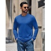 image:imageCOOFANDY Mens Long Sleeve Tee Shirts Crew Neck Casual Soft Basic T ShirtsBlue