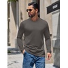 image:imageCOOFANDY Mens Long Sleeve Tee Shirts Crew Neck Casual Soft Basic T ShirtsDark Grey
